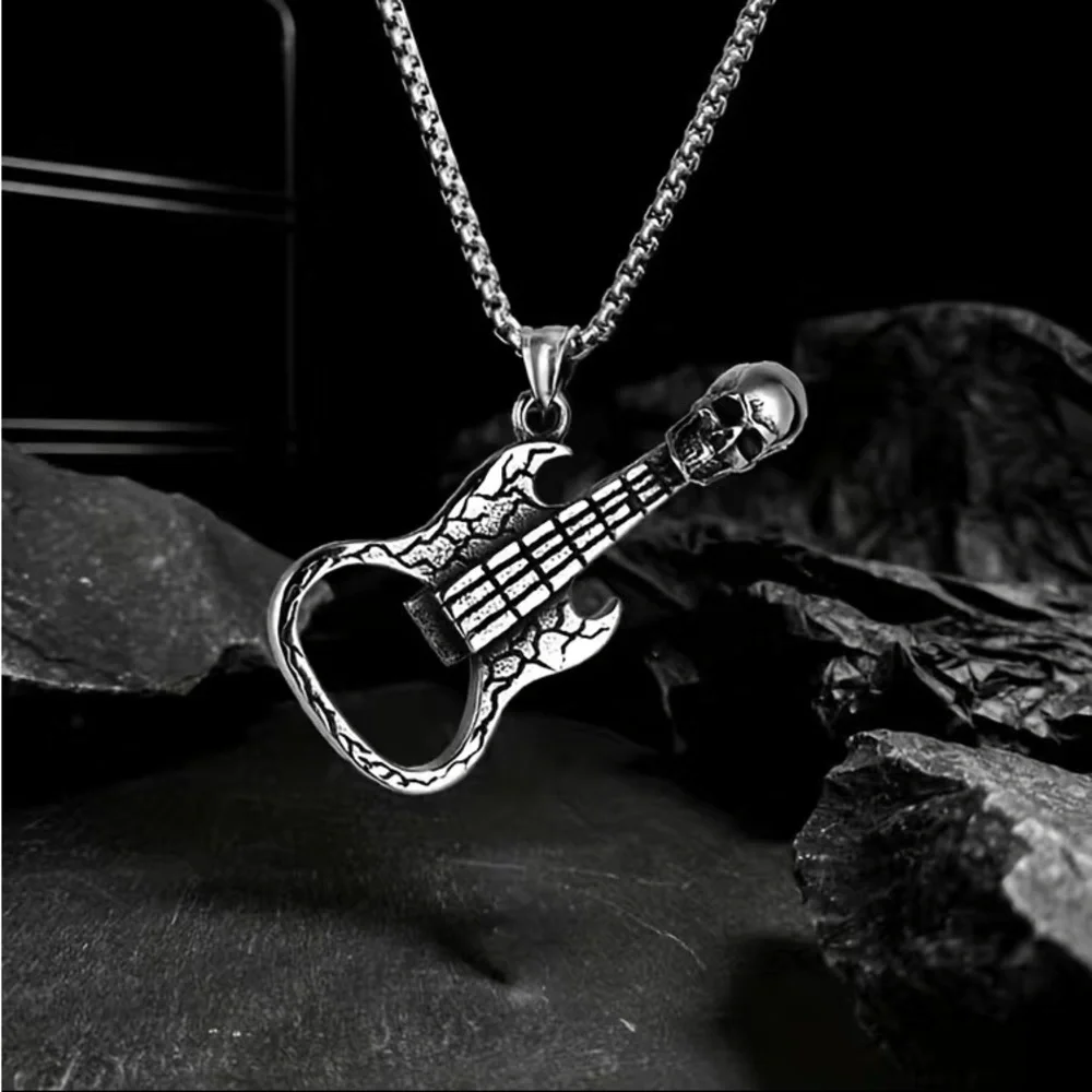 Skull Guitar Necklace with lid opener - Picture 3 of 8